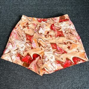 Alpine Design Woven Shortie Womens XS Multicolor Marbling Print Mesh Lined